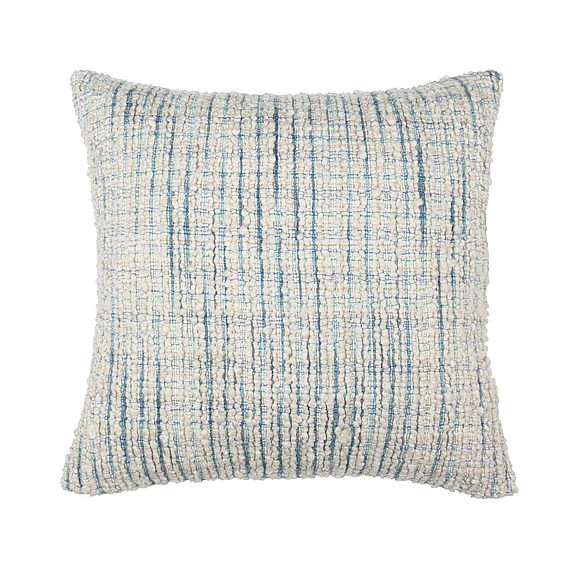Classic Home Trona Cotton Fabric Throw Pillow in Blue/Ivory V310015