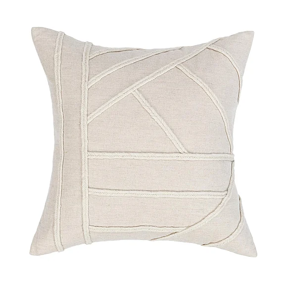 Classic Home Langdon Linen Blend Throw Pillow in Ivory V310058