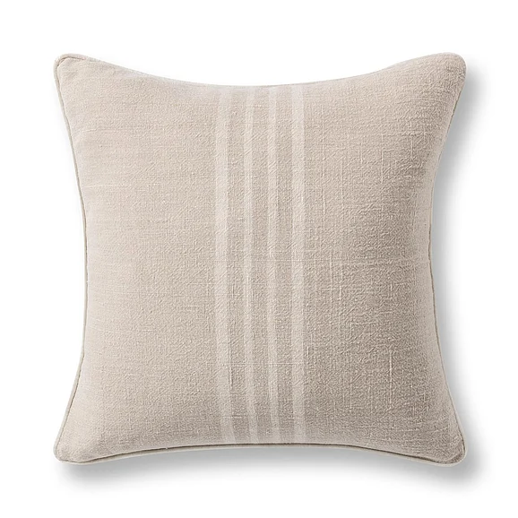 Classic Home Newport Linen Fabric Throw Pillow in Ivory V330046