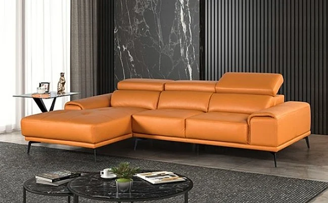 Furniture of America Vadso Sectional Left Chaise in Tangerine FM69005LB-SECT-L