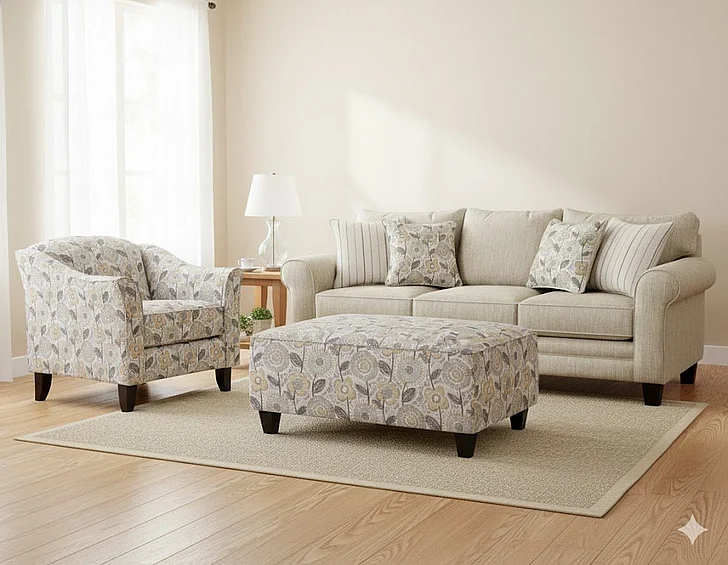Southern Motion Vandy Heather 2pc Sleeper Sofa Living Room Set in Gray