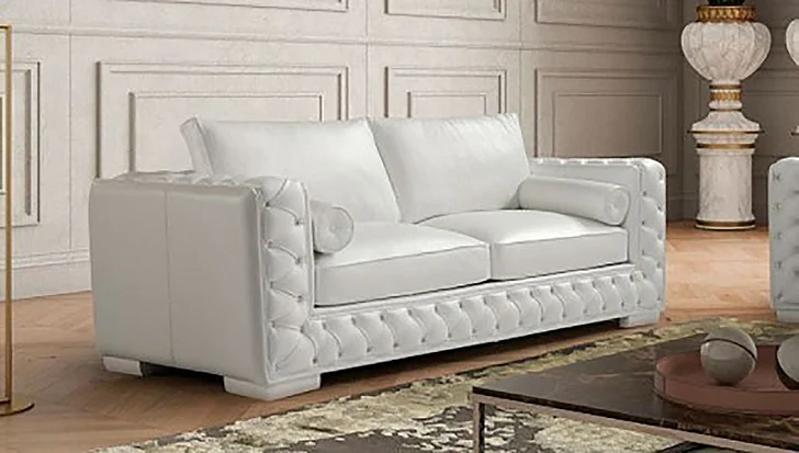 J&M Vanity Sofa in White 18343-S CLOSEOUT