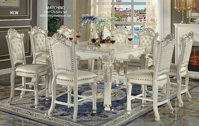 ACME Vendome 5pc Counter Height Dining Room Set in White