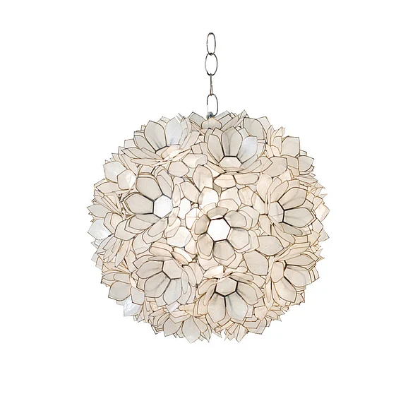 Worlds Away Venus 15"D Lotus Capiz Pendant VENUS