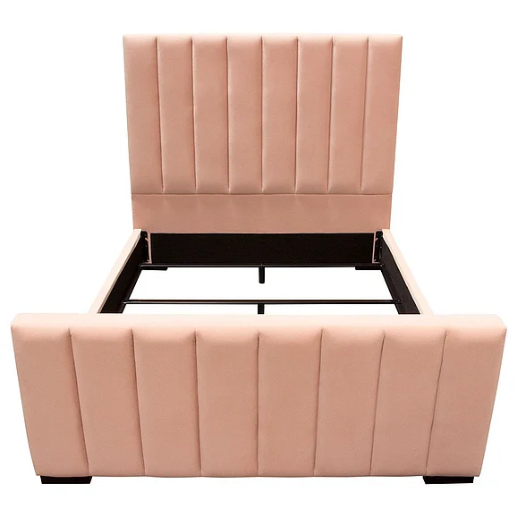 Diamond Sofa Venus Vertical Channel Tufted Eastern King Bed in Blush Pink Velvet VENUSPNEKBED