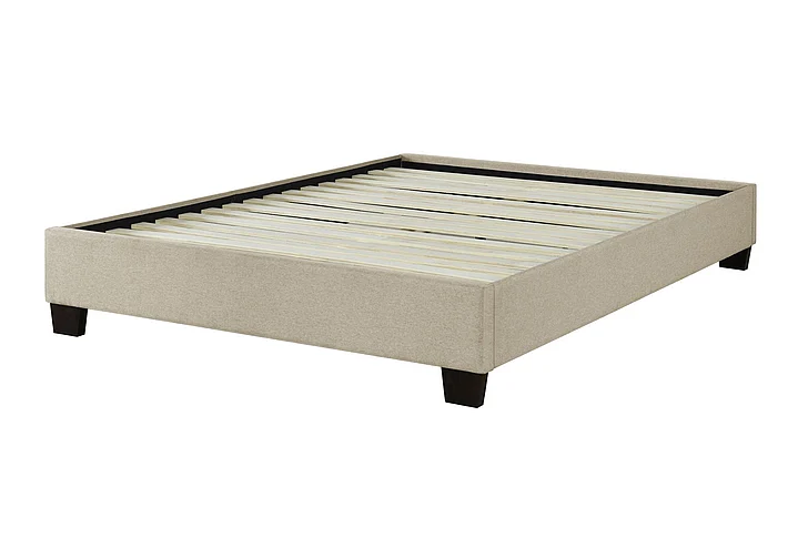 Fashion Bed Group Vera Queen Upholstered Platform Bed Base in Beige 500015
