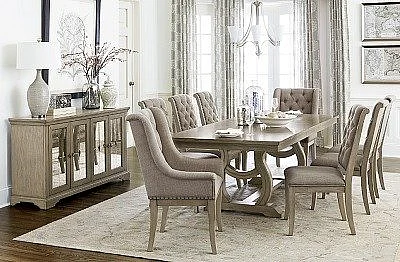 Homelegance Vermillion 7pc Rectangular Dining Set in Gray Cashmere