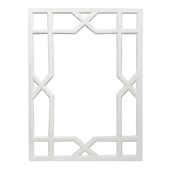 Worlds Away Vero White Lqr Trellis Mirror VERO