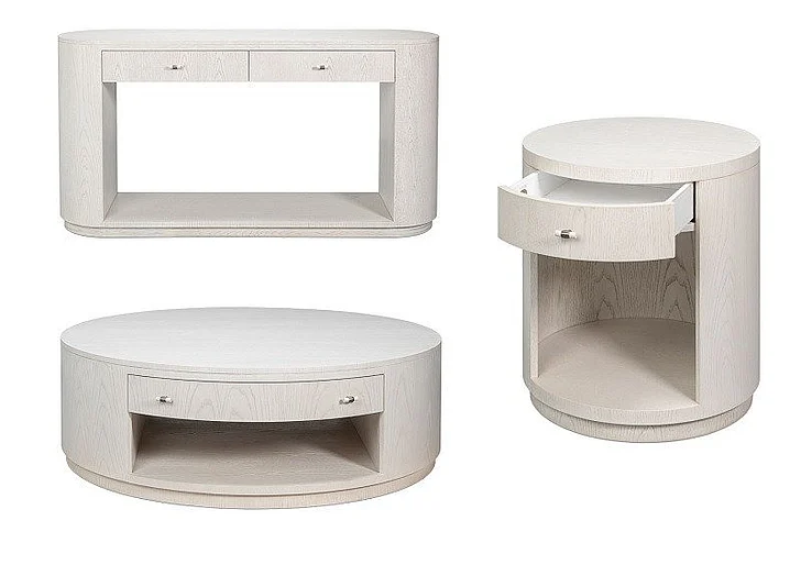 Sarreid Vero 3pc Cocktail Table Set in White