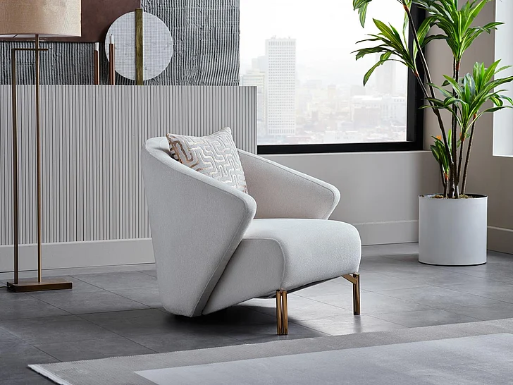 Bellona Furniture Veronica Accent Chair in Merit Cream 15-VER-202491-01-0