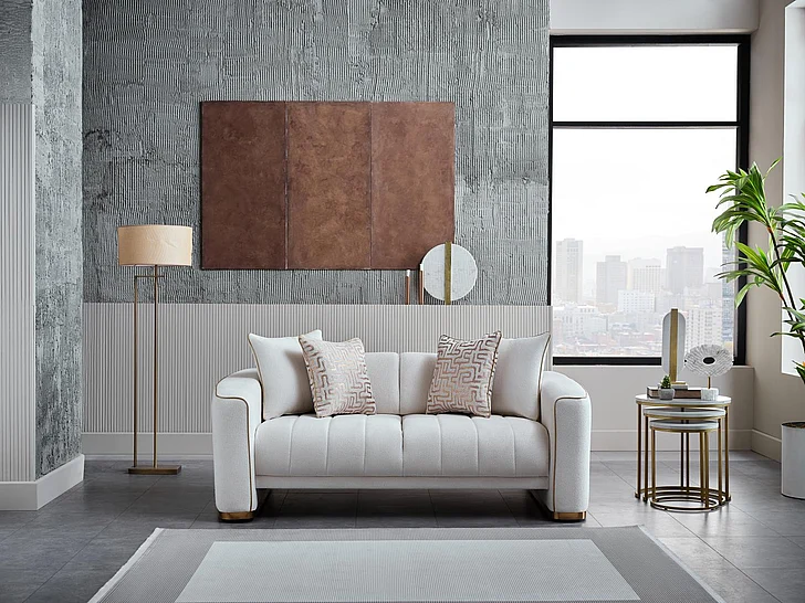 Bellona Furniture Veronica Loveseat in Merit Cream 11VER2A0P20400001