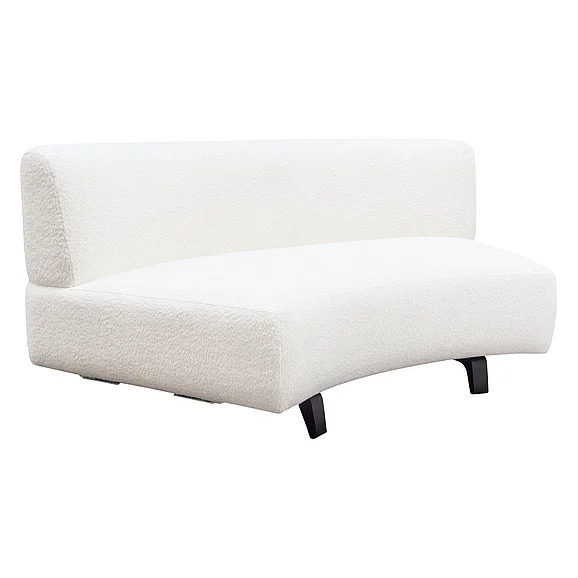 Diamond Sofa Vesper Armless Sofa in Faux White Shearling VESPERASWH