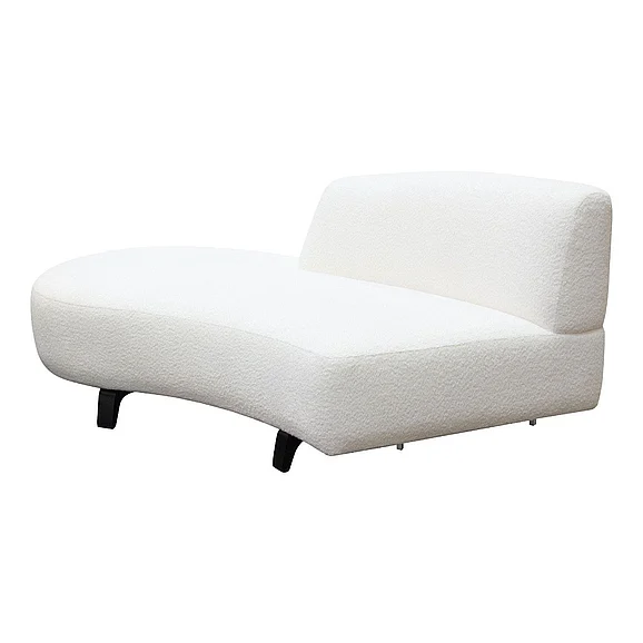 Diamond Sofa Vesper Left Chaise in Faux White Shearling VESPERLCWH