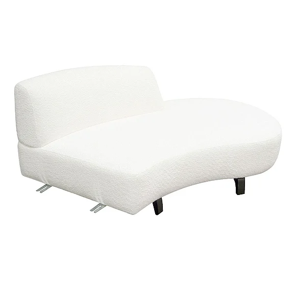 Diamond Sofa Vesper Right Chaise in Faux White Shearling VESPERRCWH