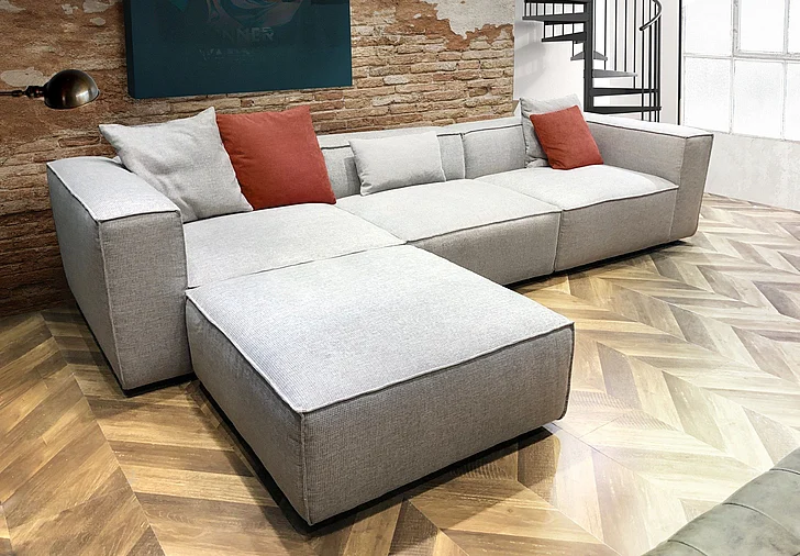 Diamond Sofa Vice 4pc Modular Sectional Set in Barley Fabric