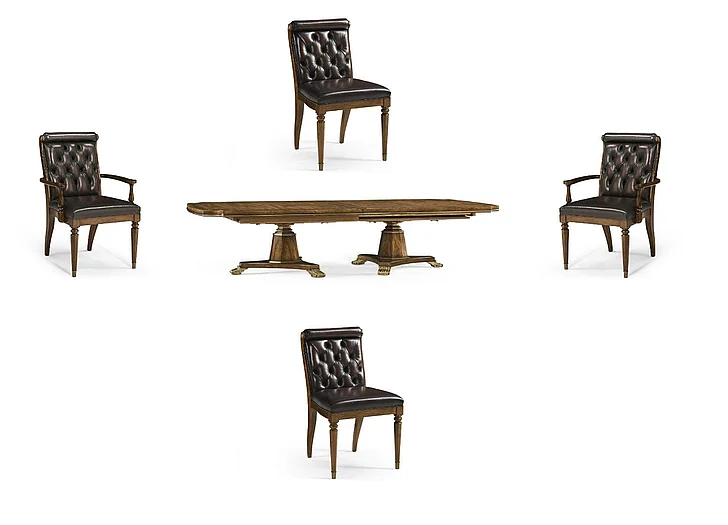 Jonathan Charles Timeless 5pc Viceroy Rectangular Dining Table Set in Viceroy Brown Santos
