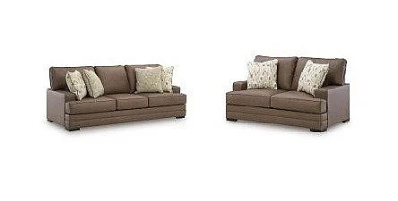 Ashley Furniture VillaCourt 2pc Sofa Living Room Set in Caramel