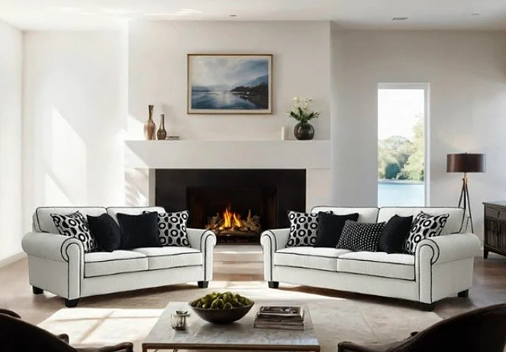 Furniture of America Viviani 2pc Living Room Set in White