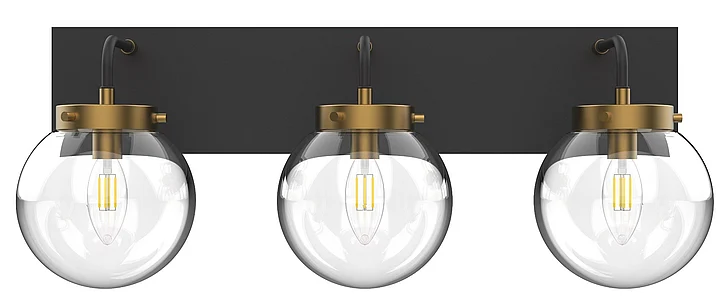 Vinci Lighting Bianca Vanity Lights in Aged Brass/Black VL1718-3AB/BKCL
