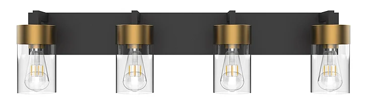 Vinci Lighting Aurora Vanity Lights in Aged Brass/Black VL705-4AB/BK