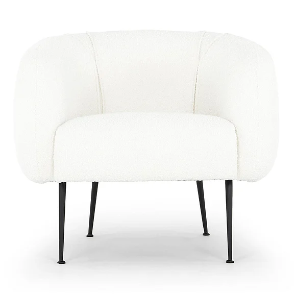 Urbia Metro Sepli Accent Chair - Black Legs - White Bouclé Upholstery VSD-SEPLI-C-WHT CLOSEOUT