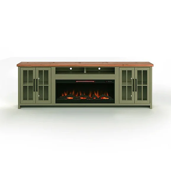 Legends Vineyard Super Fireplace Console in Sage Green/Fruitwood VY5410.SFL