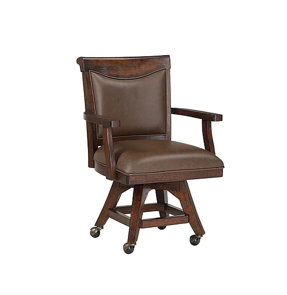 ECI Gettysburg Swivel Game Chair with Castors in Dark Distressed S1475-05-SWC