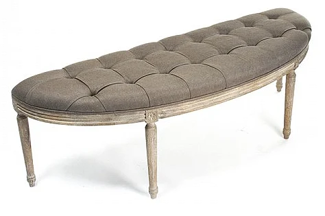 Zentique Louis Curved Bench in Limed Grey Oak W3 CFH208 E272 A008