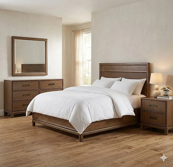 Magnussen Ridgefield 2pc Panel Bedroom Set in Russet