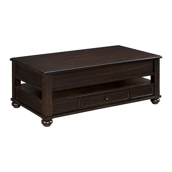 Elements International Wagner Rectangular Lift-Top Coffee Table w/ Casters in Cherry T-15740-5-RCT