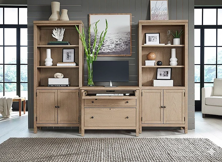 Aspenhome Emerson 3pc Combo File Wall in Light Elm