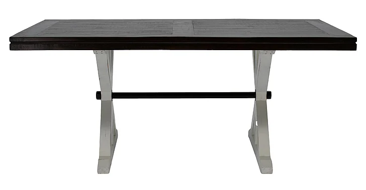 Split Nickel Warehouse Floor Table Nero White Rodeo Top MIC-MESWHS72T/B | W201
