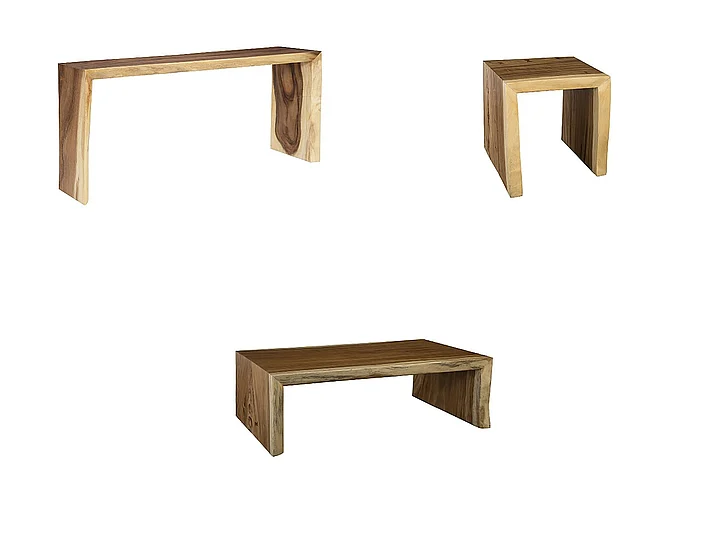 Phillips Waterfall 3pc Occasional Set in Natural