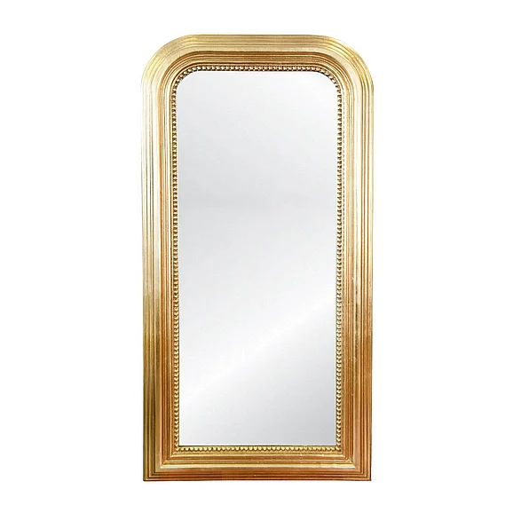 Worlds Away Waverly Gold Leaf Wood Floor Mirror WAVERLY GL