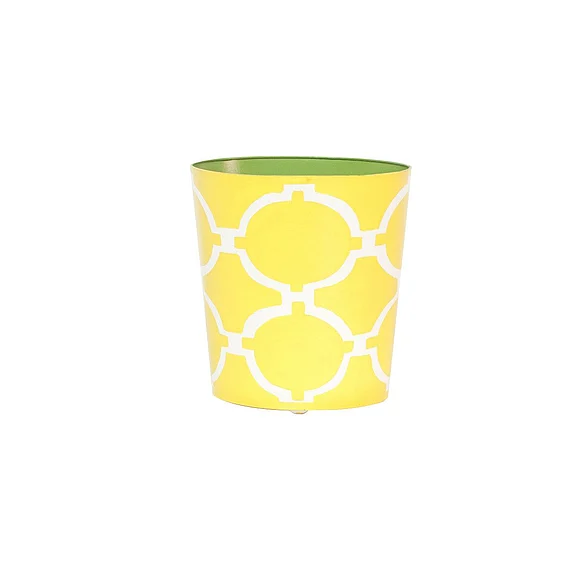 Worlds Away Oval Wastebasket Yello WBACADIAY