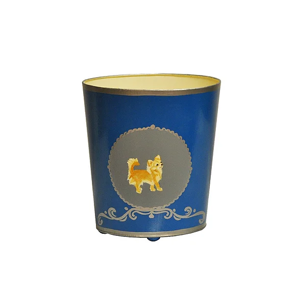 Worlds Away Chihuahua Chihuahua Wastebasket WBCHIHUAHUA
