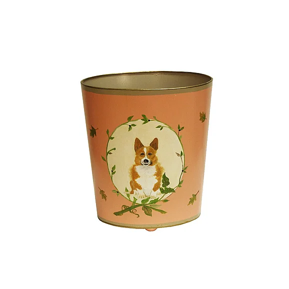 Worlds Away Corgi Corgi Wastebasket WBCORGI
