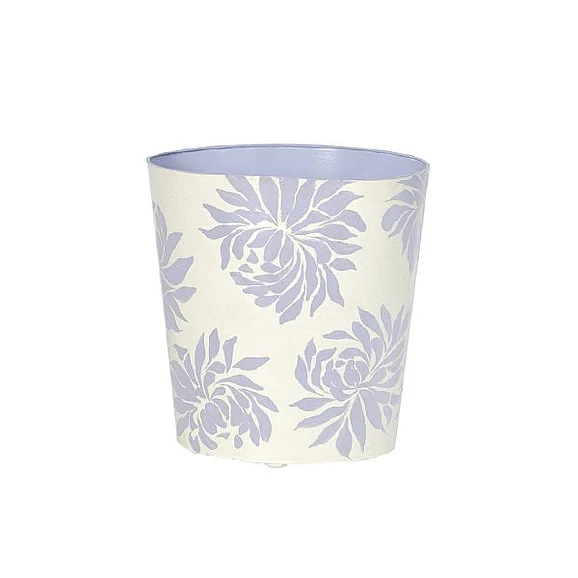 Worlds Away Dahlia Oval Wastebasket Lavender/Cream Floral WBDAHLIAL