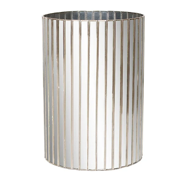 Worlds Away Facet Facet Mir Round Tall Wastebasket WBFAC