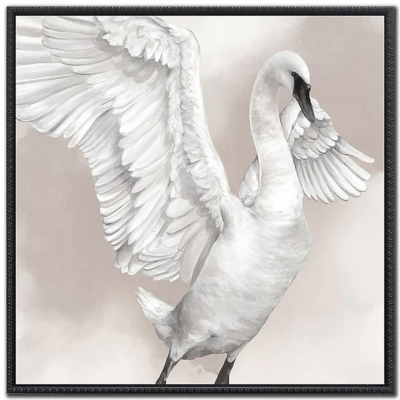 Streamline Art Graceful Swan in Neutral I E864343
