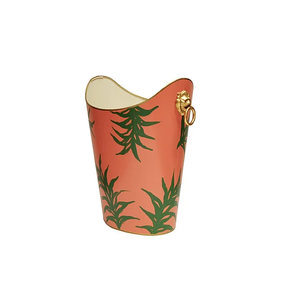 Worlds Away Lion Oval Wastebasket in Palm WBLIONOV PALM