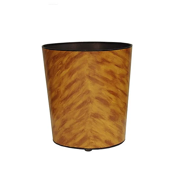 Worlds Away Tort Oval Wastebasket in Tortoise Shell WBTORT
