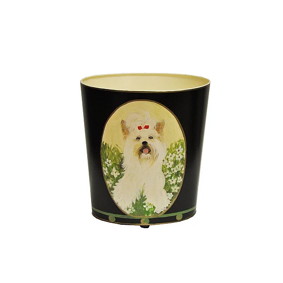 Worlds Away Yorkshire Terrier Wastebasket WBYORKTERRIER
