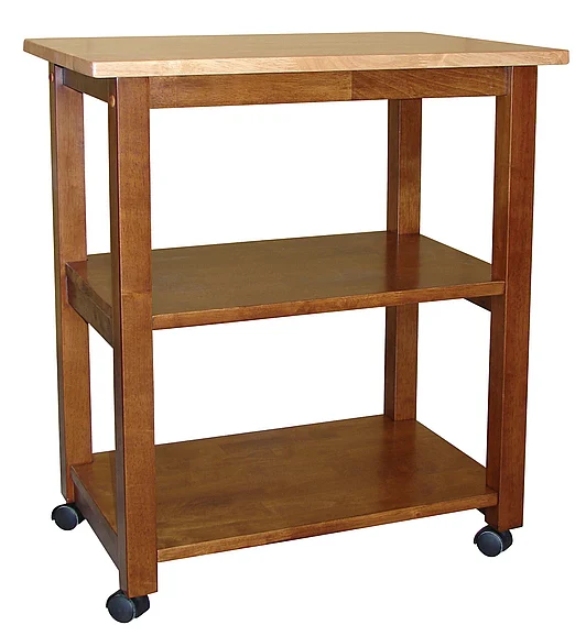 John Thomas Furniture Home Accents Microwave Cart in Cinnamon/Espresso WC58-185