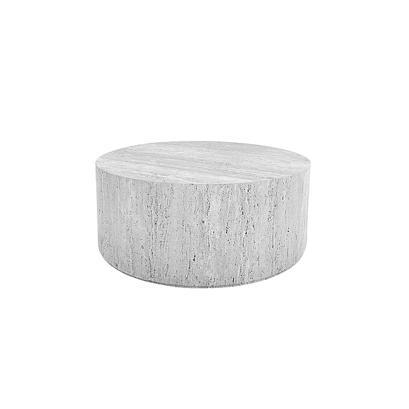 Mobital Post Large Coffee Table Grey Travertine Marble WCO-POST-GRSS-LARGE