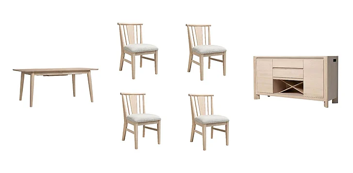 Intercon Furniture West End 6pc Spindle Leg Table Set in Natural