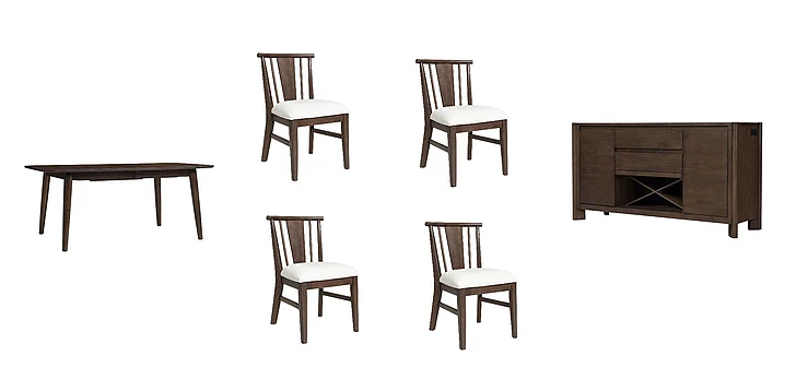 Intercon Furniture West End 6pc Spindle Leg Table Set in Saddle