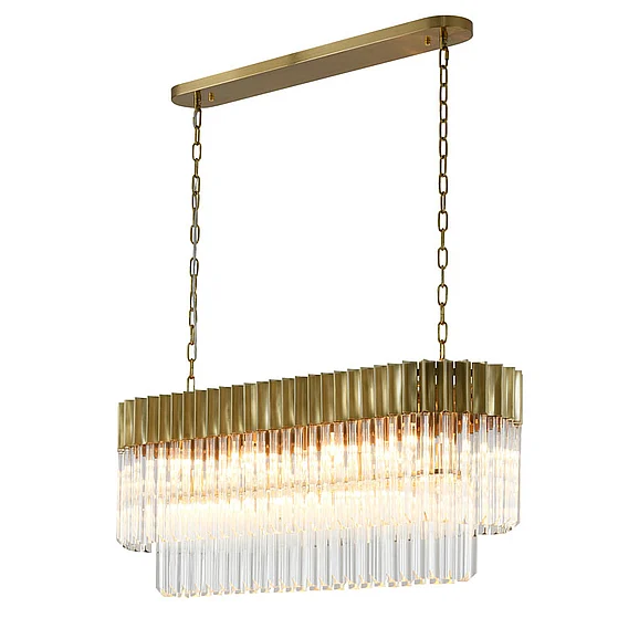 Bethel Brass Oval Stainles Steel Frame Chandelier WE08C39BR