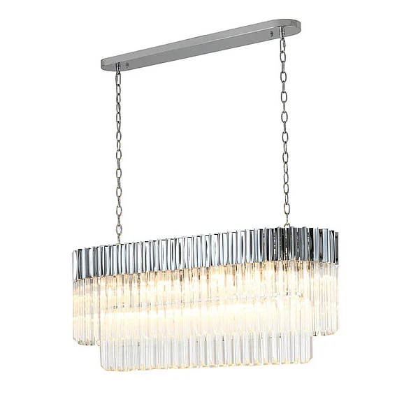 Bethel Chrome Oval Stainless Steel Frame Chandelier WE08C39CH