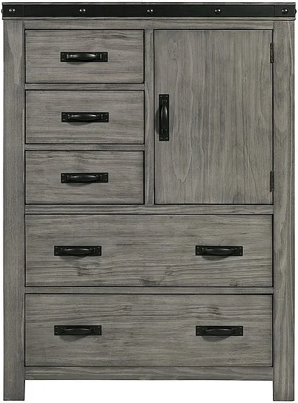 Elements International Wade Door Chest in Gray WE600DC